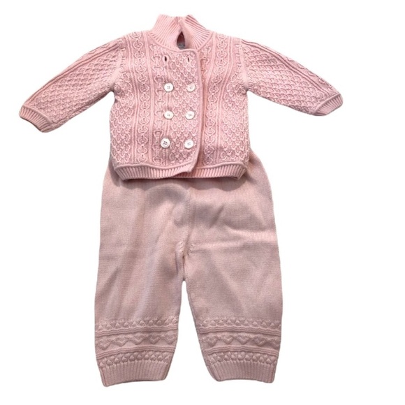 Chant De Joie Knit Sweater Set Light Pink - Picture 1 of 8